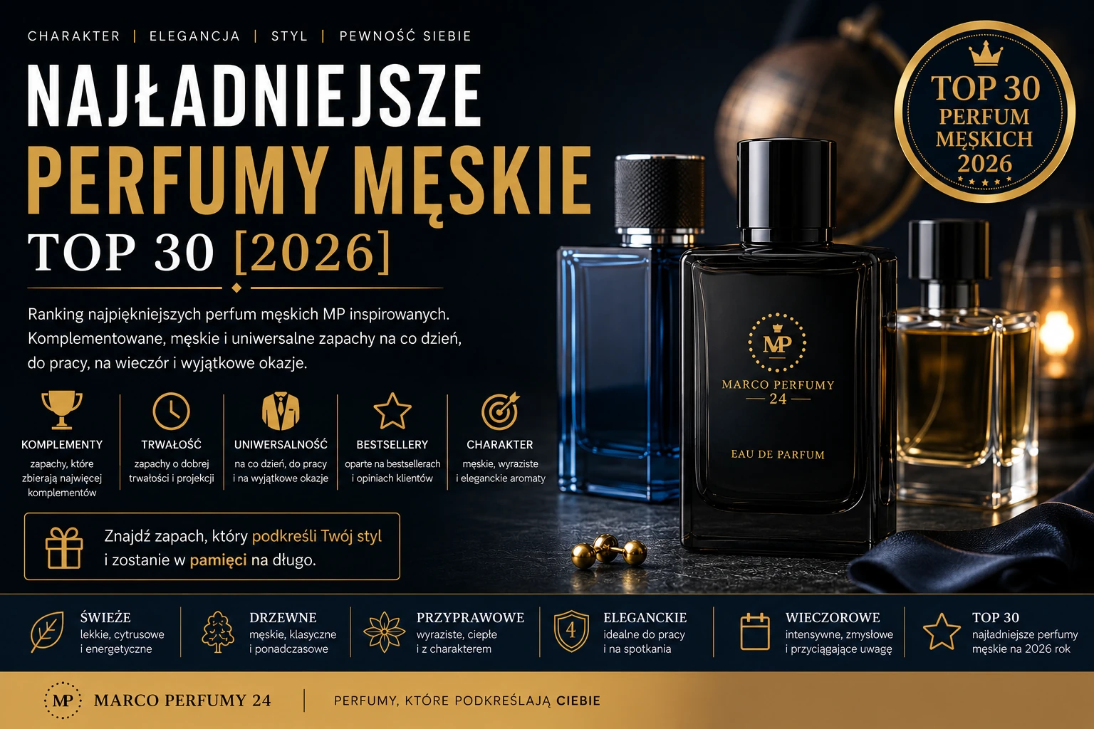 Najładniejsze perfumy męskie 2026 – ranking TOP 30 perfum lanych MP